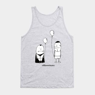 Funny Dracula & Frankenstein with Balloons Tank Top